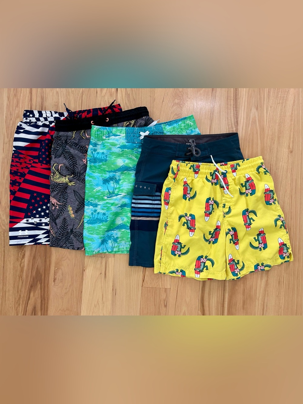 Boys Swim Trunks | 5 Pairs | Under Armour | Old Navy | Rip Curl | Cherokee